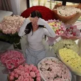 Ramo en la foto - selfie con flores