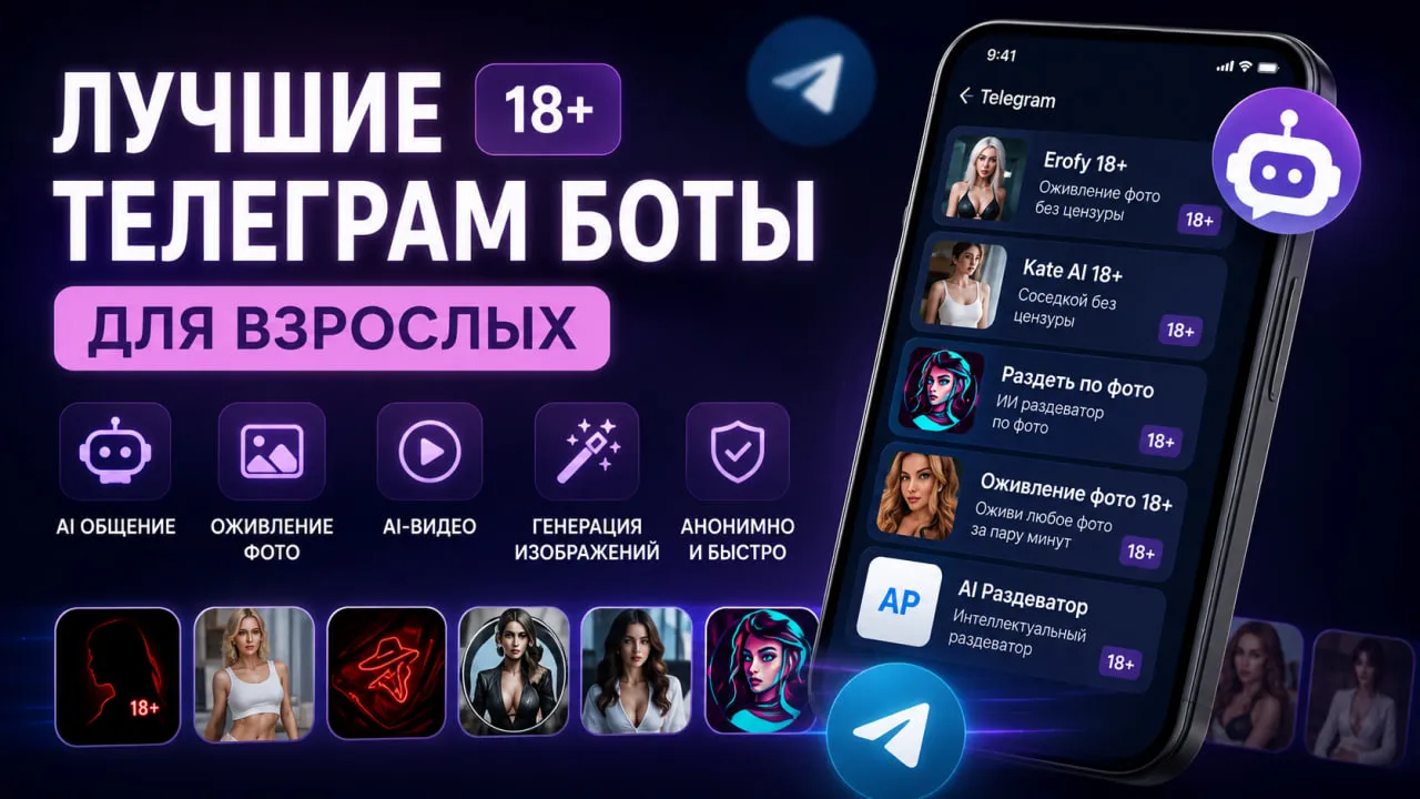 Лучшие боты для взрослых в Telegram: AI, фото, видео и общение